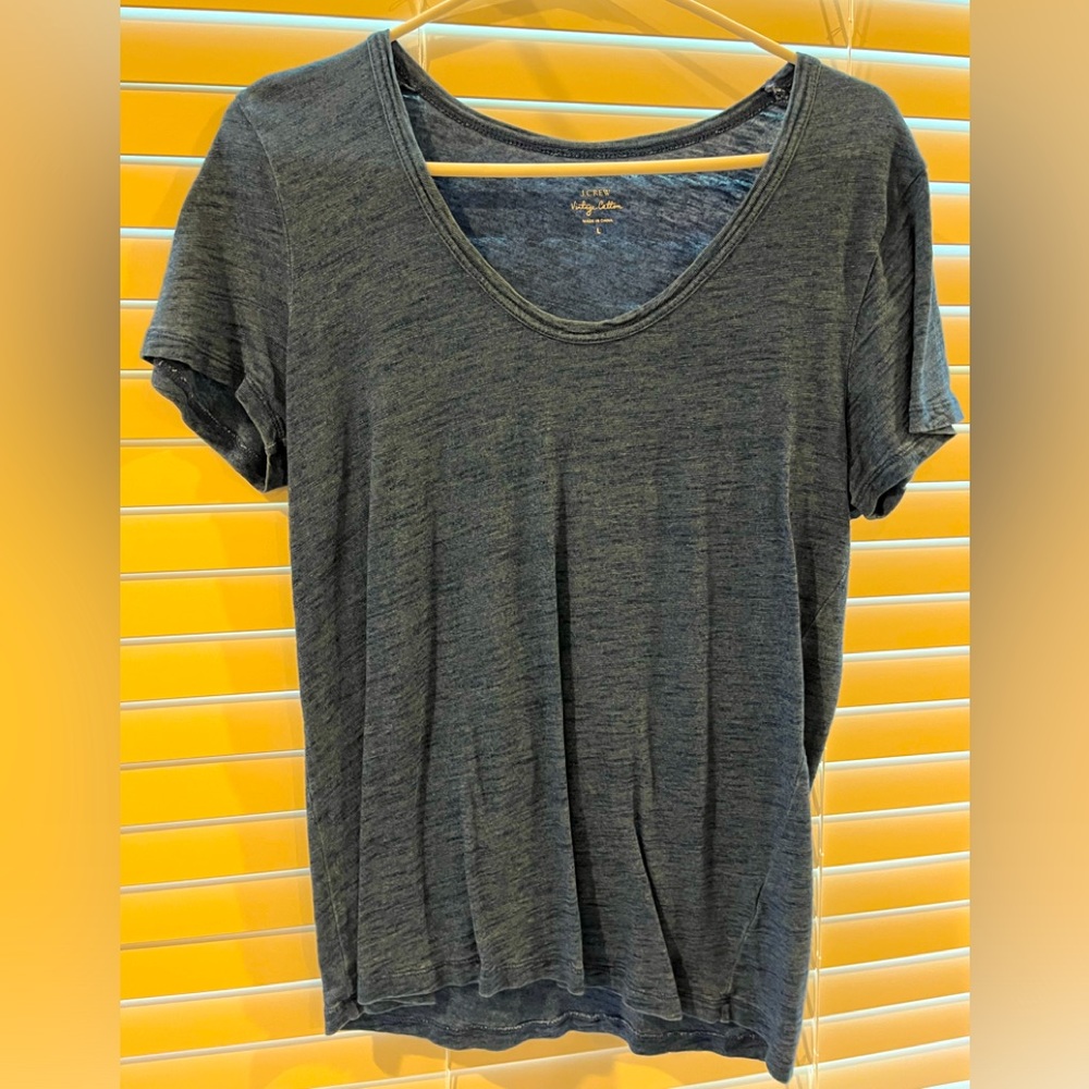 JCrew Vintage cotton deep scoop neck